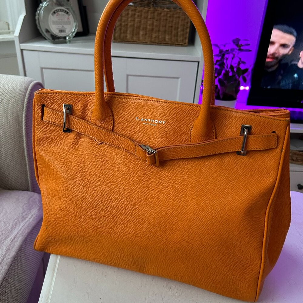 T Anthony New York leather tote bag